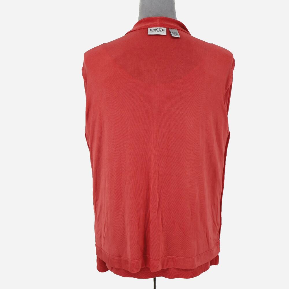 Chicos Travelers 3 Sweater Set Womens XL 16 Pale Orange Cardigan n Tank 2 Piece - Picture 14 of 16